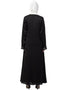 Modern Front and Sleeve Hand work A line Party Abaya Black