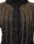 Modest Front open golden hand work at front back and sleeve Nida Abaya Black