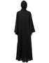 Arabic Side embroidery at bottom front open Dubai Abaya Black