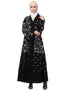 Trendy Full Zari embroidered front open part Abaya Black