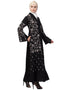 Trendy Full Zari embroidered front open part Abaya Black