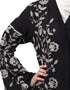 Trendy Full Zari embroidered front open part Abaya Black