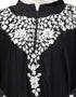 Modern Front to back and hand opening Resham Embroidery Irani Kaftan Black