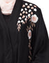 Dubai Resham embroidery front open Abaya Black