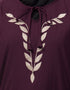 Islamic Front and Sleeve Resham Embroidery Balloon Sleeve Abaya Wine