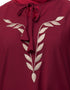 Women Front and Sleeve Resham Embroidery Balloon Sleeve Abaya Maroon