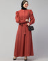 Chic Front open Casual Abaya In The Color Rust