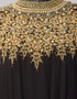 Trendy Double Layers Hand Copper Embroidered Kaftan In the Shade of Black