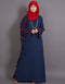 Modest Embroidered Butterfly Sleeve Party Abaya Grey