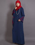 Modest Embroidered Butterfly Sleeve Party Abaya Grey