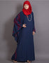 Modest Embroidered Butterfly Sleeve Party Abaya Grey