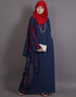 Modest Embroidered Butterfly Sleeve Party Abaya Grey