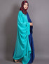 Islamic Contrast one piece Casual Abaya Blue