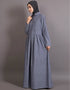 Women Shirt collar executive Abaya Blue