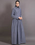 Women Shirt collar executive Abaya Blue