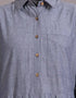 Women Shirt collar executive Abaya Blue