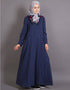 Trendy Jersey travel Abaya Blue