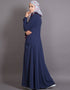 Trendy Jersey travel Abaya Blue