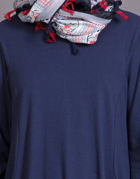 Trendy Jersey travel Abaya Blue