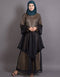 Dubai Zig zag frill Funky Abaya Gold