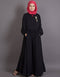 Muslim Balloon sleeve bohemian Abaya Black