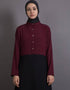 Modest Contrast body daily wear Maroon Black Abaya Black