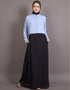 Islamic Contrast body daily wear Abaya Black