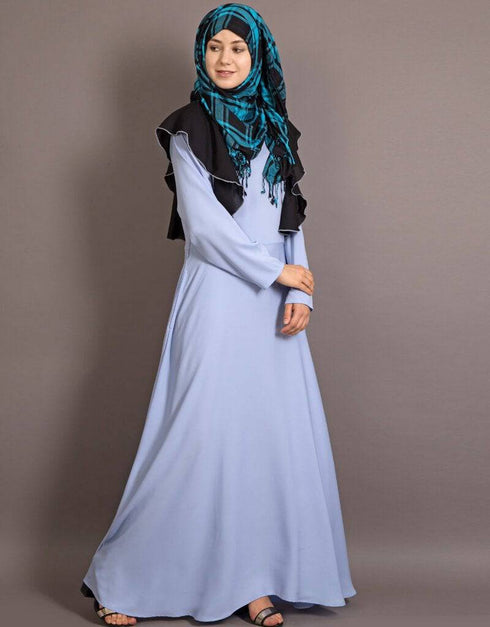 Muslimah Frill casual daily wear collage girls abaya Black