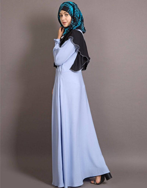 Muslimah Frill casual daily wear collage girls abaya Black