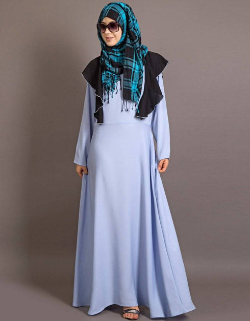 Muslimah Frill casual daily wear collage girls abaya Black