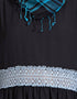 Chic Lace at waist and sleeve classic abaya Black