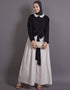 Muslim EMBROIDERED PETER PAN COLLAR party Abaya Black