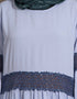 Dubai Lace at waist and sleeve classic abaya Blue