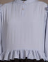 Modest Contrast frilled funky Abaya Blue