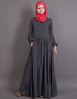 Islamic balloon sleeve bohemian Abaya Grey