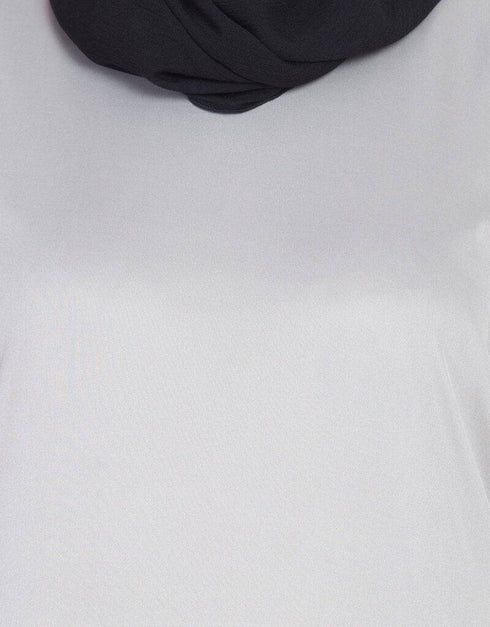Dubai Pleating at waist stretchable knits travel White abaya Grey