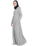 Islamic Extended Pocket Jersey Travel Abaya Silver