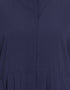Muslimah Pleated and pearls embroidered Front open Abaya Navy Blue