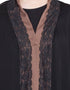 Chic Front open with lace and contrast band Dubai Kaftan Black
