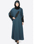 Dubai Patch Contrast Cuff Teal Kaftan Teal