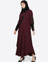 Muslim Patch Contrast Cuff Wine Kaftan Wine
