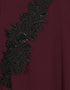 Muslim Patch Contrast Cuff Wine Kaftan Wine