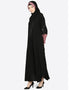 Arabic Patch Contrast Cuff Black Kaftan Black