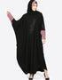 Arabic Patch Contrast Cuff Black Kaftan Black