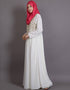 Chic Embellished Navy Party Burqown - Burqa and Gown White
