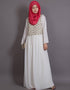 Chic Embellished Navy Party Burqown - Burqa and Gown White