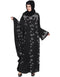 Trendy Butterfly Sleeve Hand work Party Abaya Black