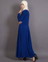 Trendy embroidered party abaya Blue