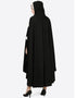 Dubai White Flower Irani Kaftan Black
