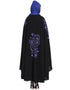 Modest Purple Embroidered Irani Kaftan Black